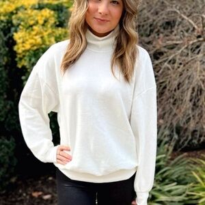 High Neck Knit Sweatshirt